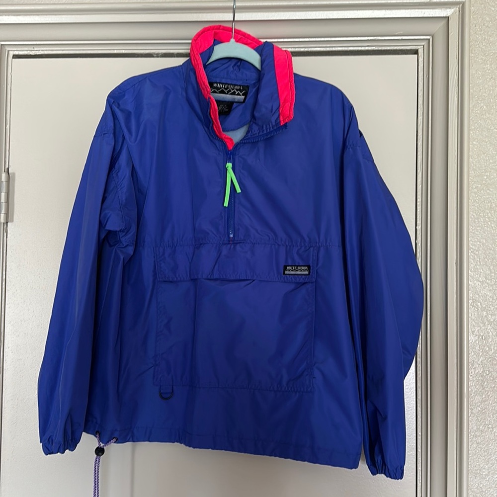 VINTAGE 1980s White Sierra Rain Coat/Wind Breaker